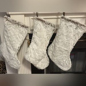 Hobby Lobby White Faux Fur Christmas Stockings